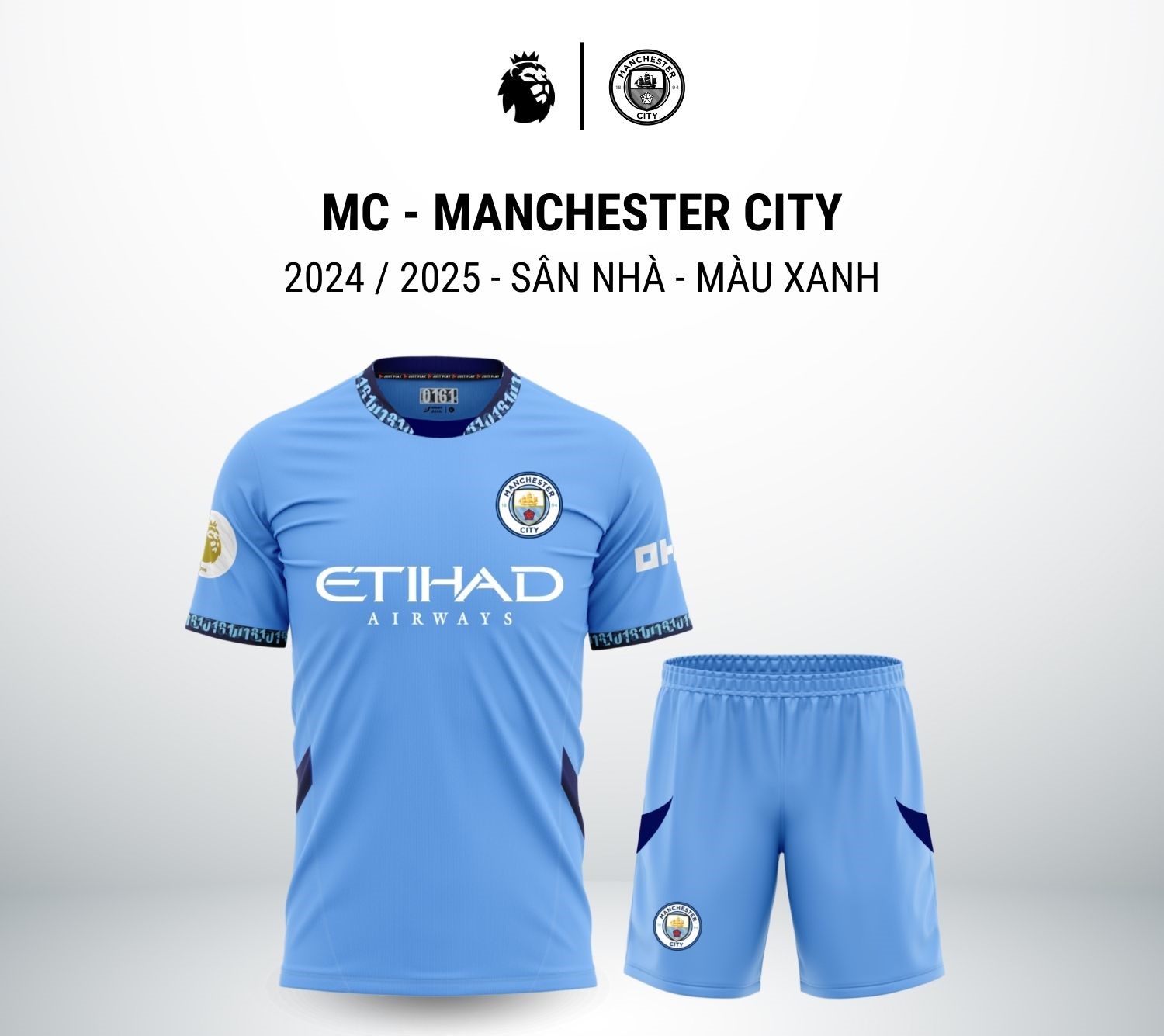 Bộ Quần Áo MC – Manchester City 2024 / 2025 – Sân Nhà – Màu Xanh